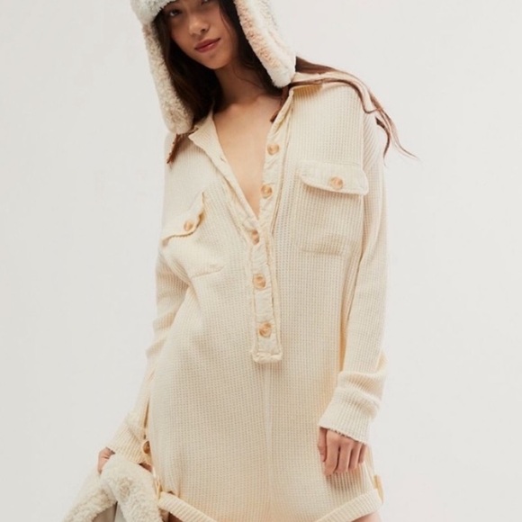 Free People Pants - Free People One Scout Romper Waffle Long Sleeve One Piece